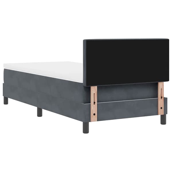 vidaXL Bäddfjäder med madrass Mörkgrå 90 x 190 cm Sammet