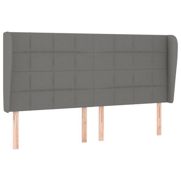 vidaXL Ramsäng med madrass mörkgrå 200x200 cm tyg