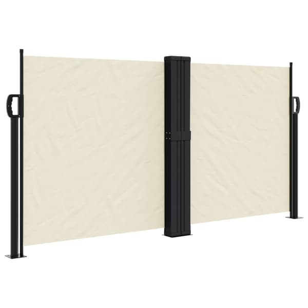 vidaXL Infällbar sidomarkis gräddvit 120x1000 cm