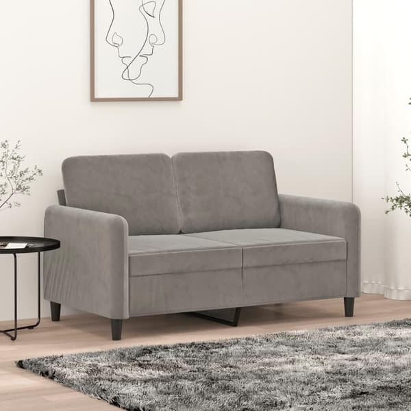vidaXL 2-sitssoffa ljusgrå 120 cm sammet