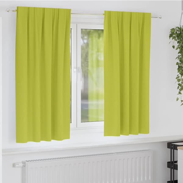 vidaXL Mörkläggande Gardiner med Ringar grön Polyester