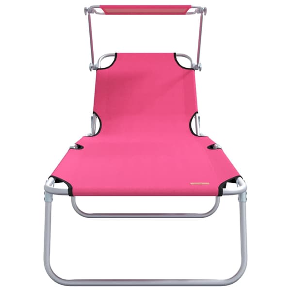vidaXL Solstol 2 pcs Rosa 58 x 188 x 77cm Polyester