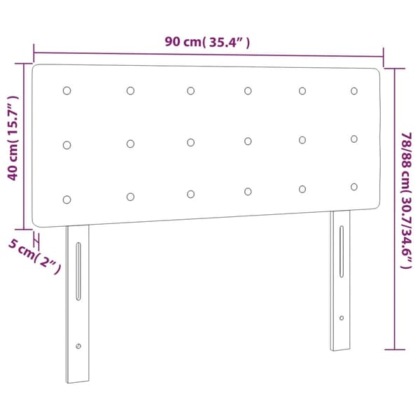 vidaXL Sänggavel mörkblå 90x5x78/88 cm sammet