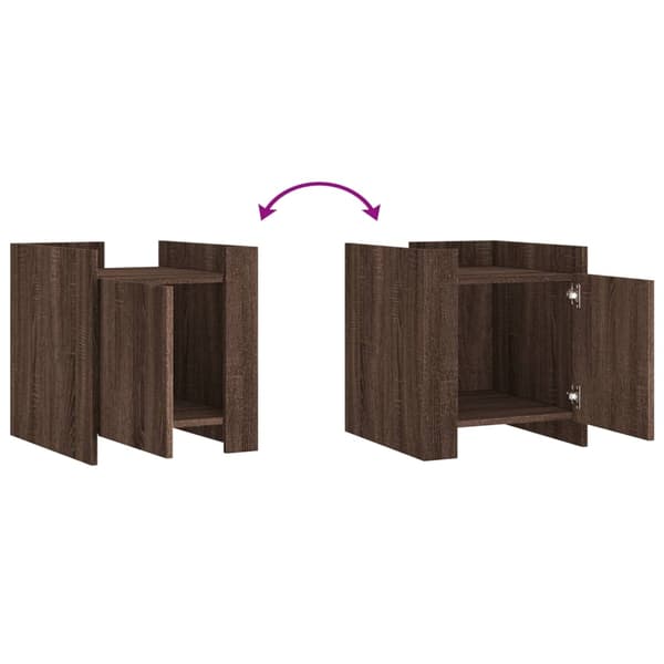 vidaXL Nattbord brun eik 45x50x50 cm konstruert tre