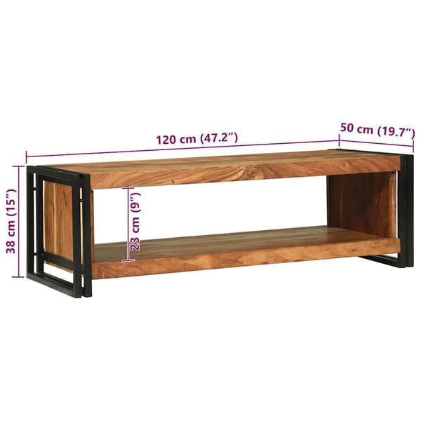 vidaXL Kaffebord Brun 120 x 50 x 38 cm Solid akasietre