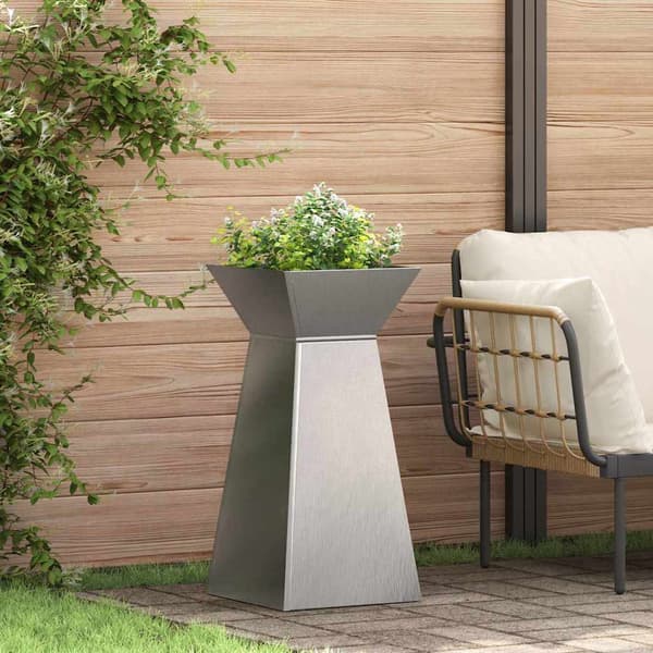 vidaXL Søyleplanter 2 pcs sølv 35 x 35 x 73 cm