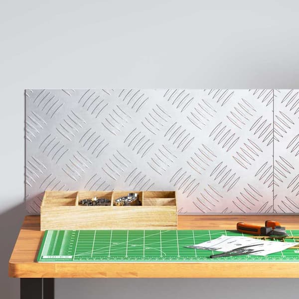 vidaXL Trappsteg Rektangulär 2 pcs Silver 50 x 25 cm Aluminium