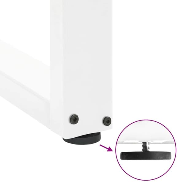 vidaXL Soffbordsben U-formade 2 st vit 30x(30-31) cm stål