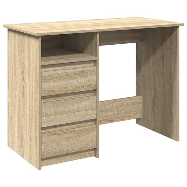 vidaXL Skrivebord sonoma eik 102x50x75 cm konstruert tre