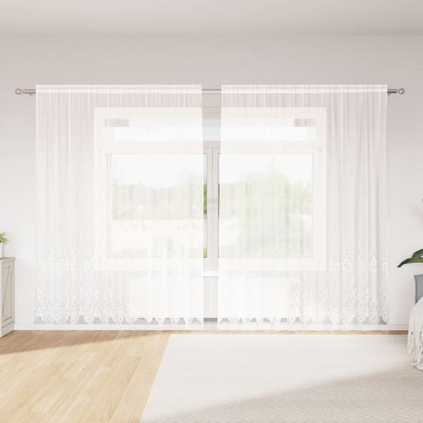 vidaXL Gardiner med gardiner Hvit 500x100cm Polyester