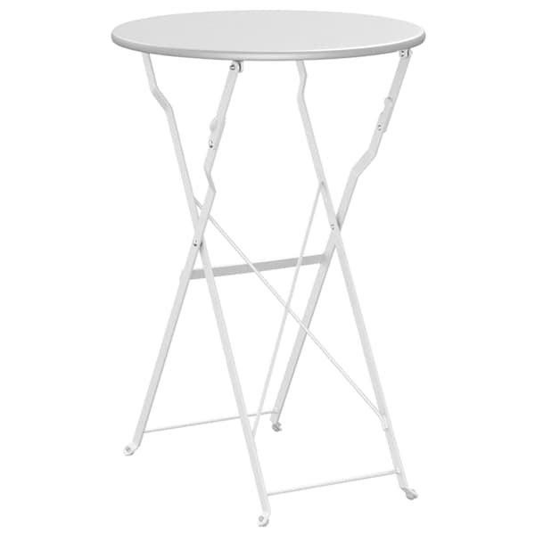 vidaXL Bistrobord Vit Ø 50 x 71 cm Pulverlackerad stål