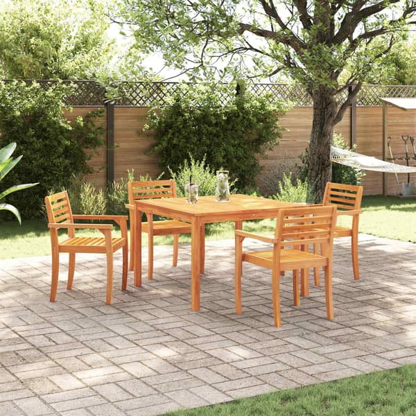 vidaXL Hage Spisegruppe 5 pcs Brun Solid akasietre