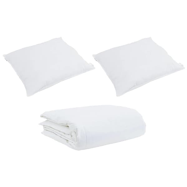 vidaXL Täckeset med kudde 3 pcs Vit Bomull