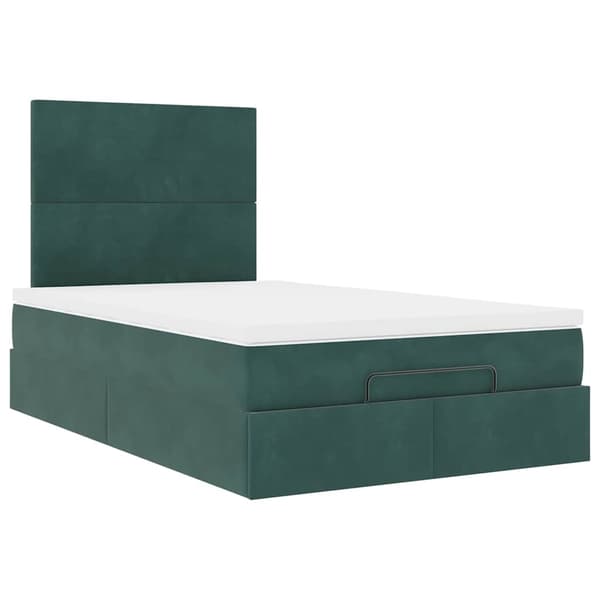 vidaXL Ottoman sängram med madrasser mörkgrön 120x200 cm sammet