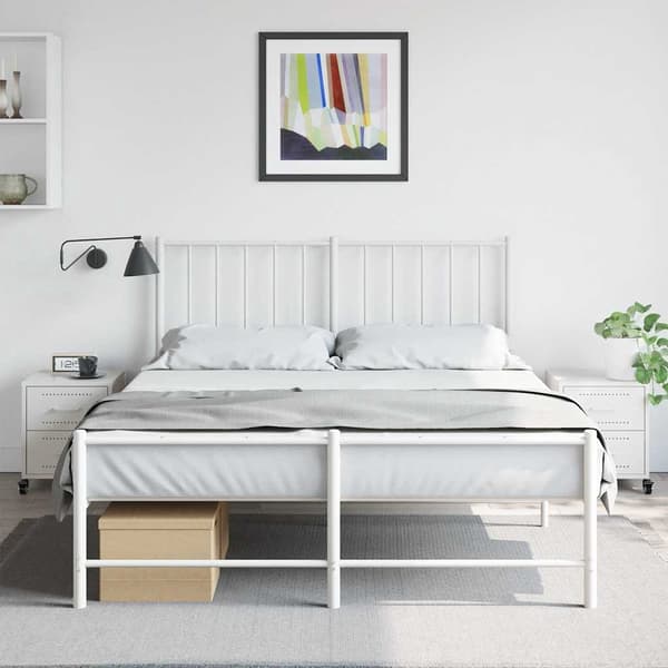 vidaXL Sängbord 2 st vit 36x39x43,5 cm stål