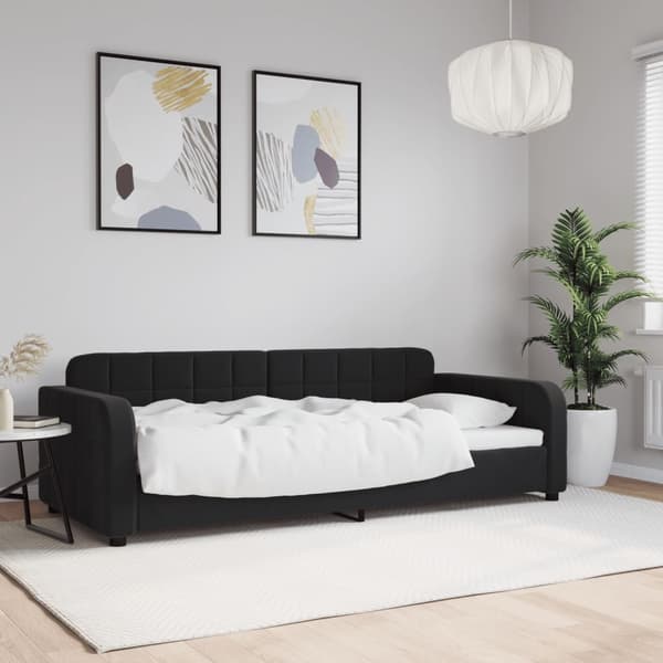 vidaXL Dagbädd svart 90x200 cm sammet