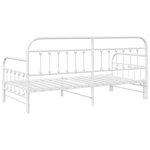 vidaXL Dagbäddram Vit 100 x 190 cm Pulverlackerat stål