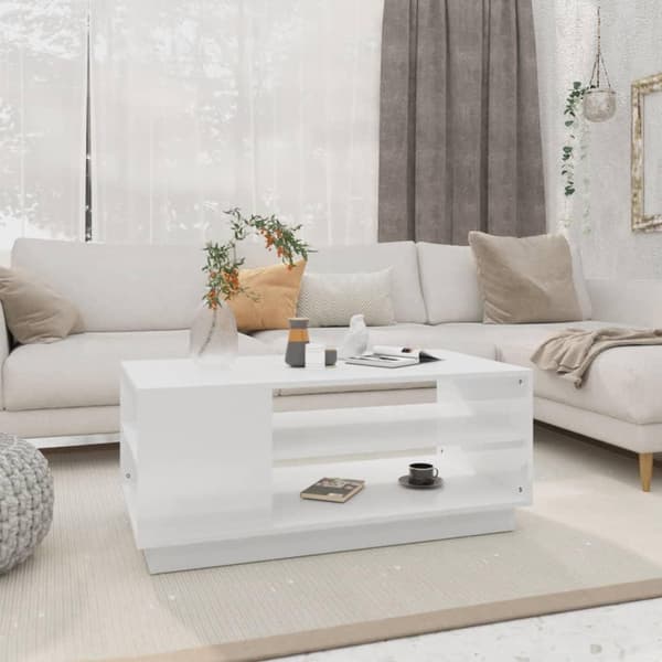 vidaXL Soffbord vit 102x55x43 cm spånskiva