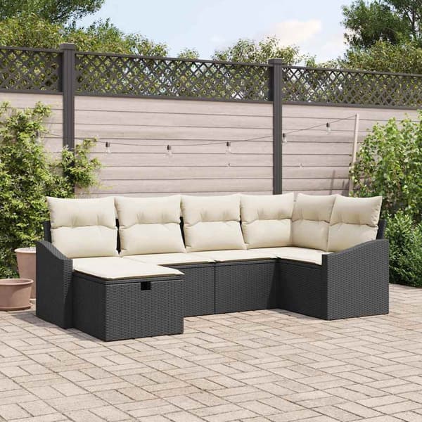 vidaXL Soffset med kudde 7 pcs konstrotting