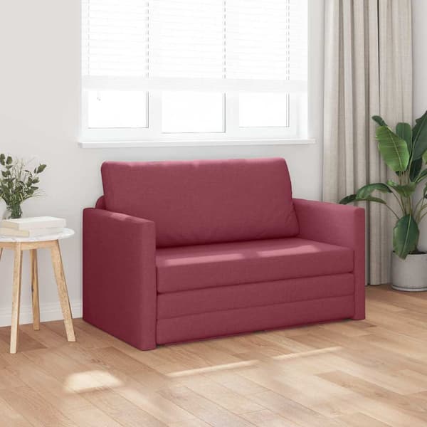 vidaXL Soffsäng 110cm Vinröd tyg