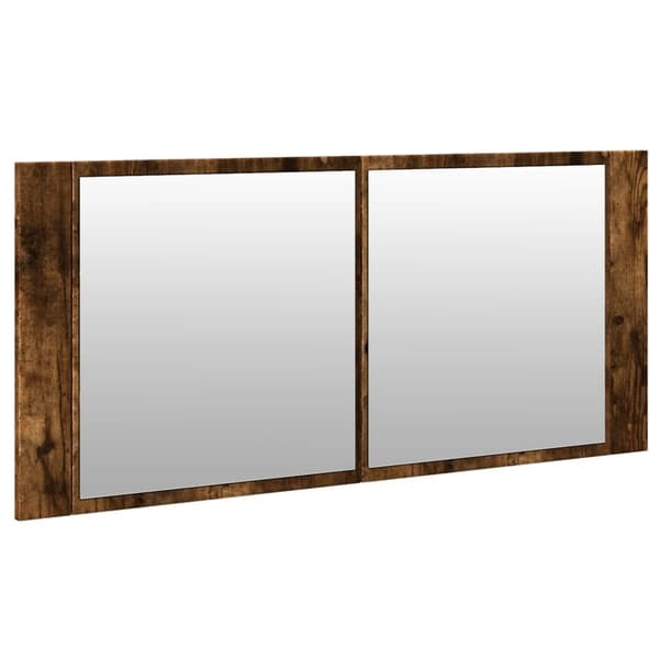 vidaXL LED-speilskap til baderom røkt eik 100x12x45 cm
