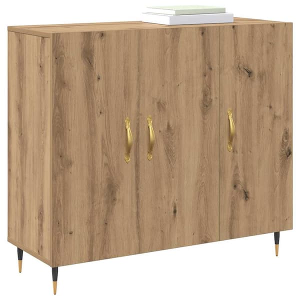 vidaXL Serviesskap Artisan Eik 90 x 34 x 80 cm Konstruert tre