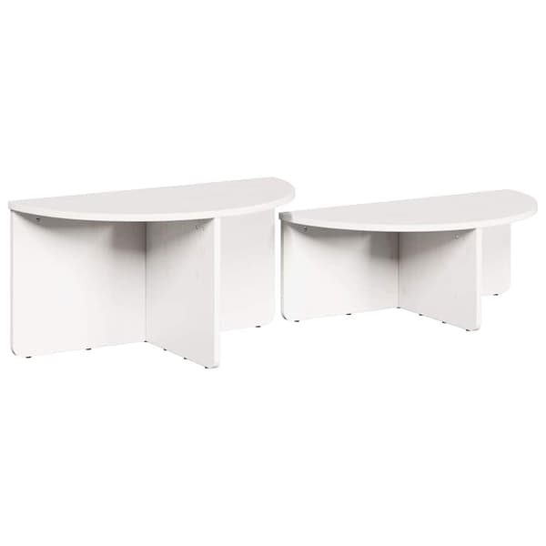 vidaXL Kaffeebord 2 pcs Vit Massiv furu
