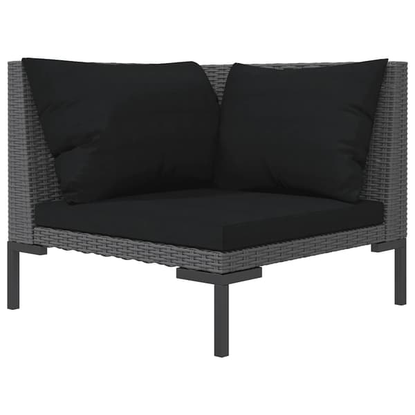 vidaXL Hagesofa med puter halvrund polyrotting