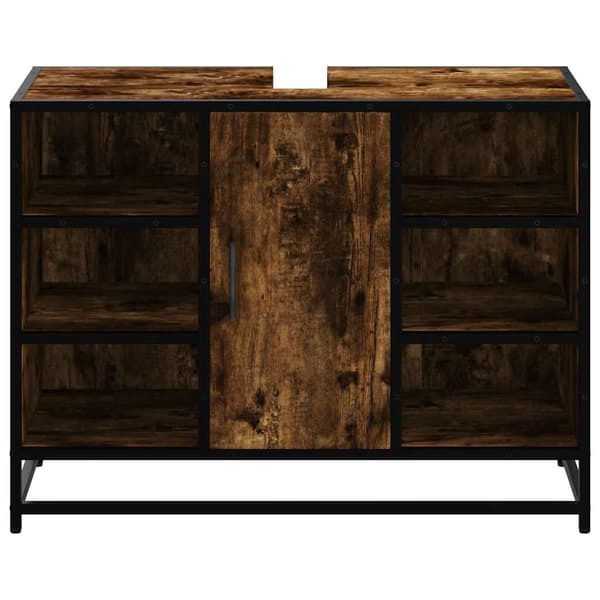 vidaXL Servantskap røkt eik 80x33x60 cm konstruert tre