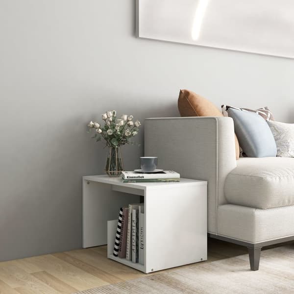 vidaXL Sidebord hvit 59x36x38 cm sponplate