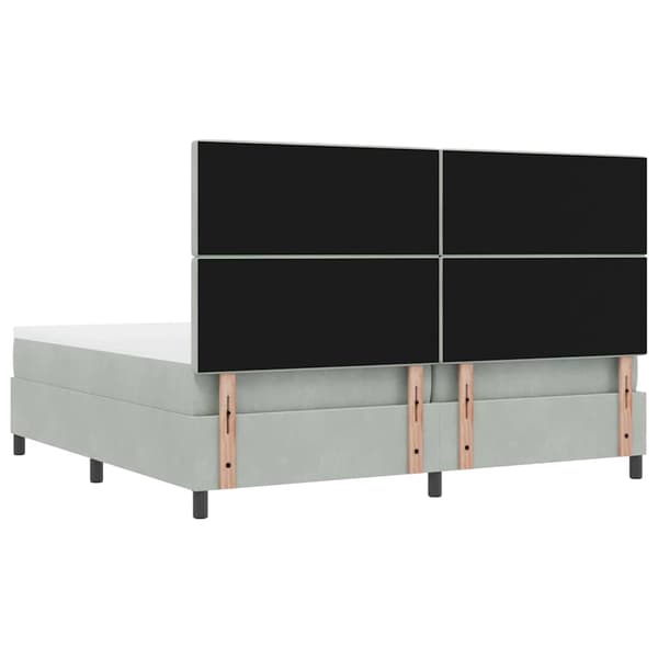 vidaXL Bäddfjäder med madrass Ljusgrå 200 x 200 cm Sammet