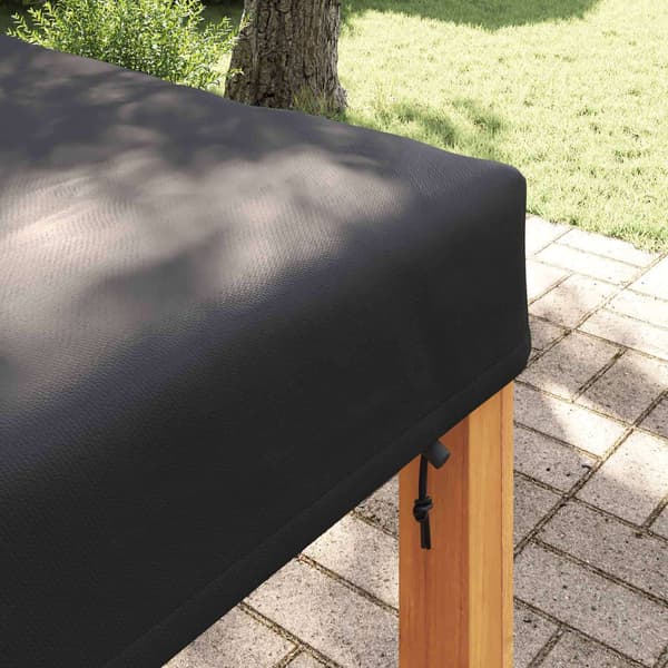 vidaXL Bordduk Ensfarget Svart 112 x 112 x 15 cm stoff