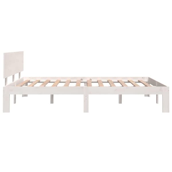 vidaXL Sengeramme hvit heltre 150x200 cm King Size