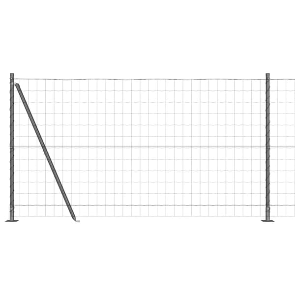 vidaXL Stängsel med stolpe Grå 1,2 x 25 m Stål och PVC