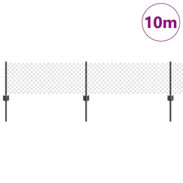 vidaXL Gjerde med innlegg. Grå 0.4 x 10 m Stål