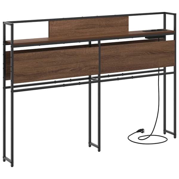 vidaXL Lagringshodegavl med hylle brun eik 120 cm Konstruert tre