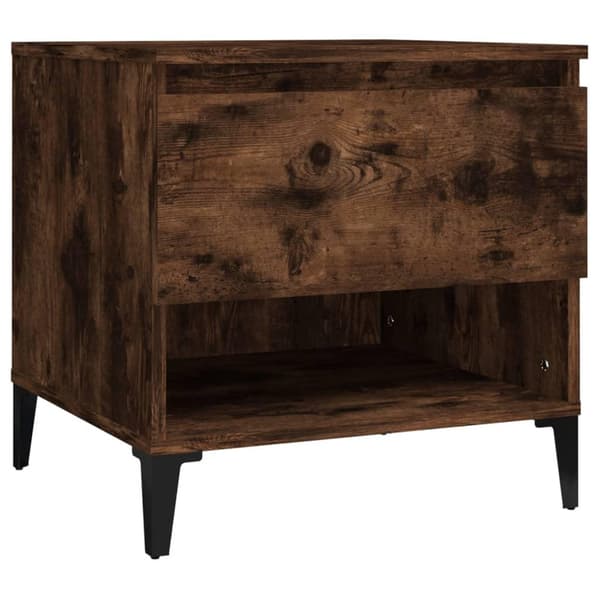 vidaXL Sidebord røkt eik 50x46x50 cm konstruert tre