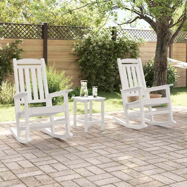 vidaXL Gyngestol 3 pcs Hvit Polyethylen