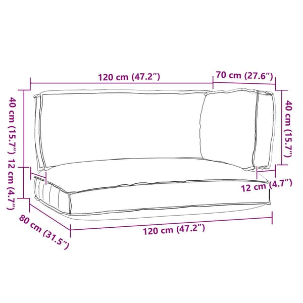 vidaXL Pallkuddset 3 pcs Grå Oxford Tyg