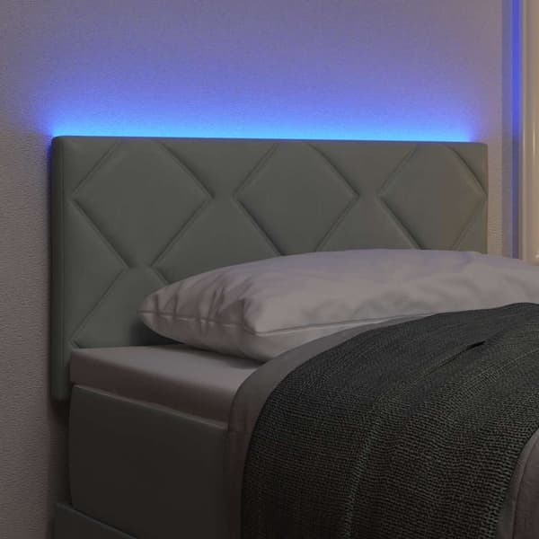 vidaXL LED huvuddyna Ljusgrå 80 cm Sammet