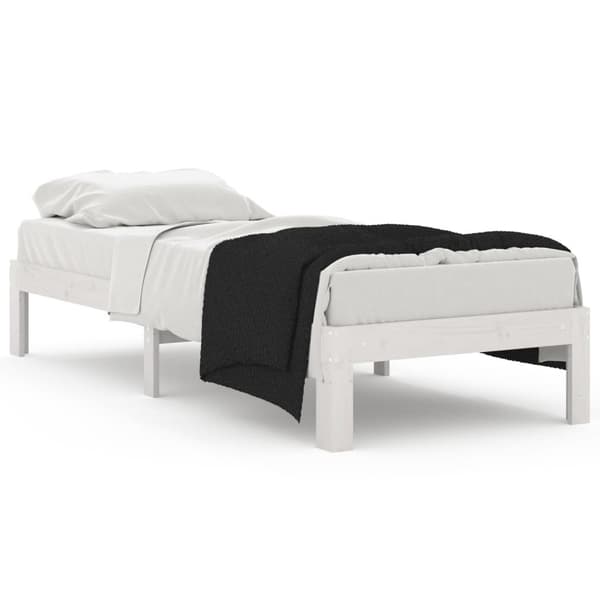 vidaXL Sengeramme hvit heltre 75x190 cm Small Single