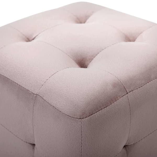 vidaXL Sittpuff 2 st rosa 30x30x30 cm sammetstyg