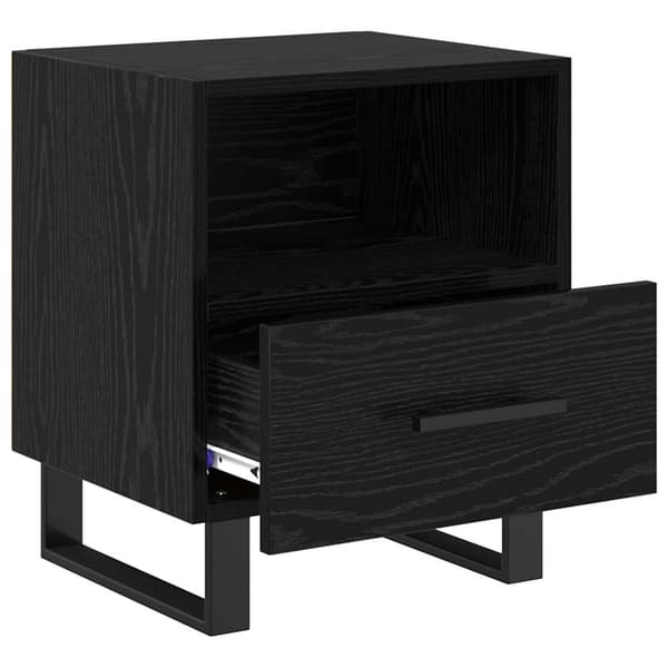 vidaXL Nattbordskap Svart Eik 40 x 35 x 47,5 cm Konstruert tre