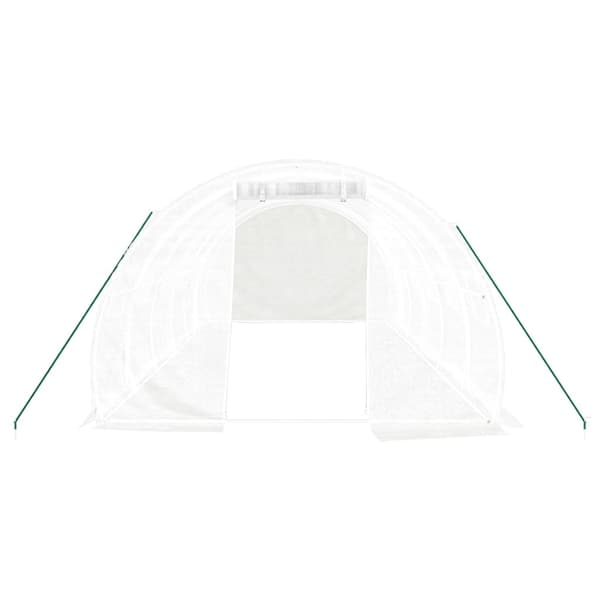 vidaXL Växthus med stålram vit 18 m² 6x3x2 m