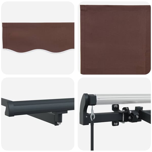 vidaXL Infällbar Markis Brun 250 x 200 cm Polyester och aluminium