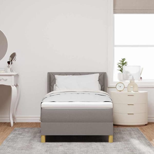vidaXL Bäddfjäder med madrass Taupe 190 x 90 cm Polyester