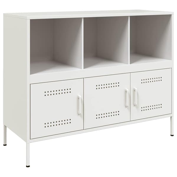 vidaXL Skjenk hvit 100,5x39x79 cm stål