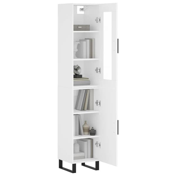 vidaXL Highboard hvit 34,5x34x180 cm konstruert tre