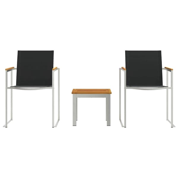 vidaXL Hage Spisegruppe 3 pcs Brun og svart Solid akasietre