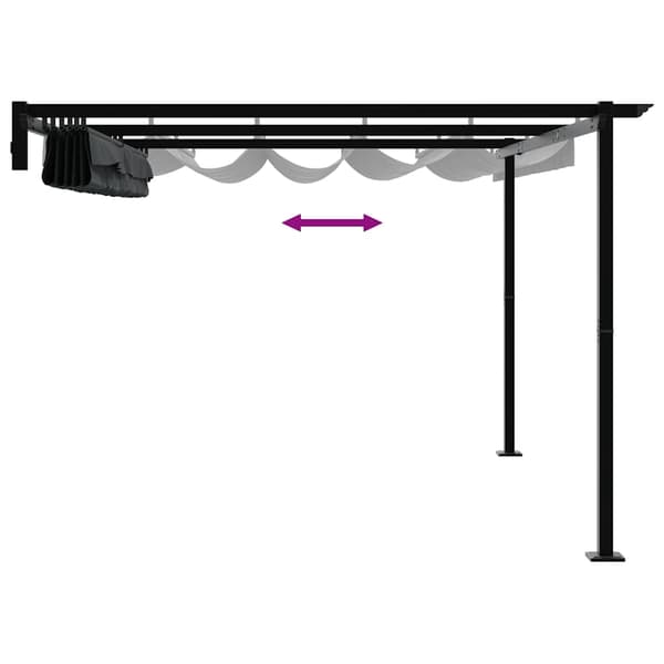 vidaXL Paviljong Antracit 400 x 300 x 200 cm Polyester